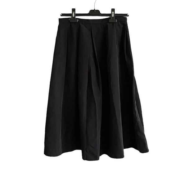 LORD & TAYLOR 424 FIFTH Black Pleated Flare Midi Skirt 4 - Picture 3 of 8